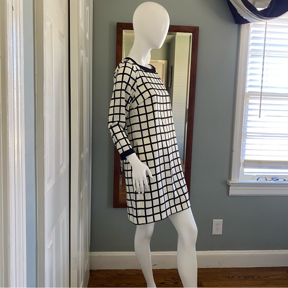 J.Crew Factory Black White Windowpane Shift Dress Size 8 NWT - Picture 5 of 9